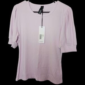 Bobi Los Angeles X Revolve Hydrangeas Blush Pink Short Sleeve Top XL NWT